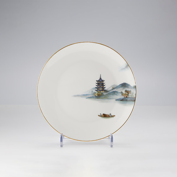 碧水云天骨瓷擺臺(tái)餐具