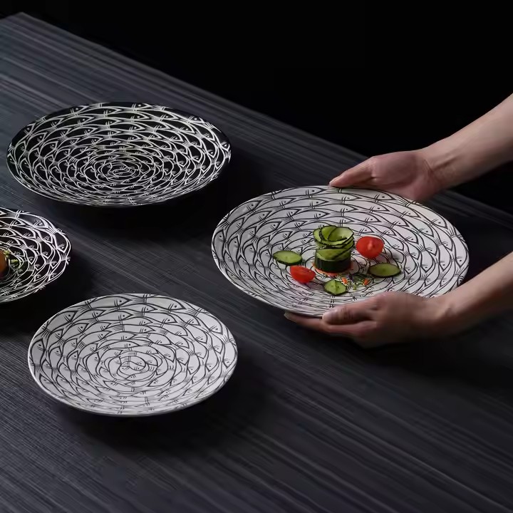 魚滿堂黑白餐盤
